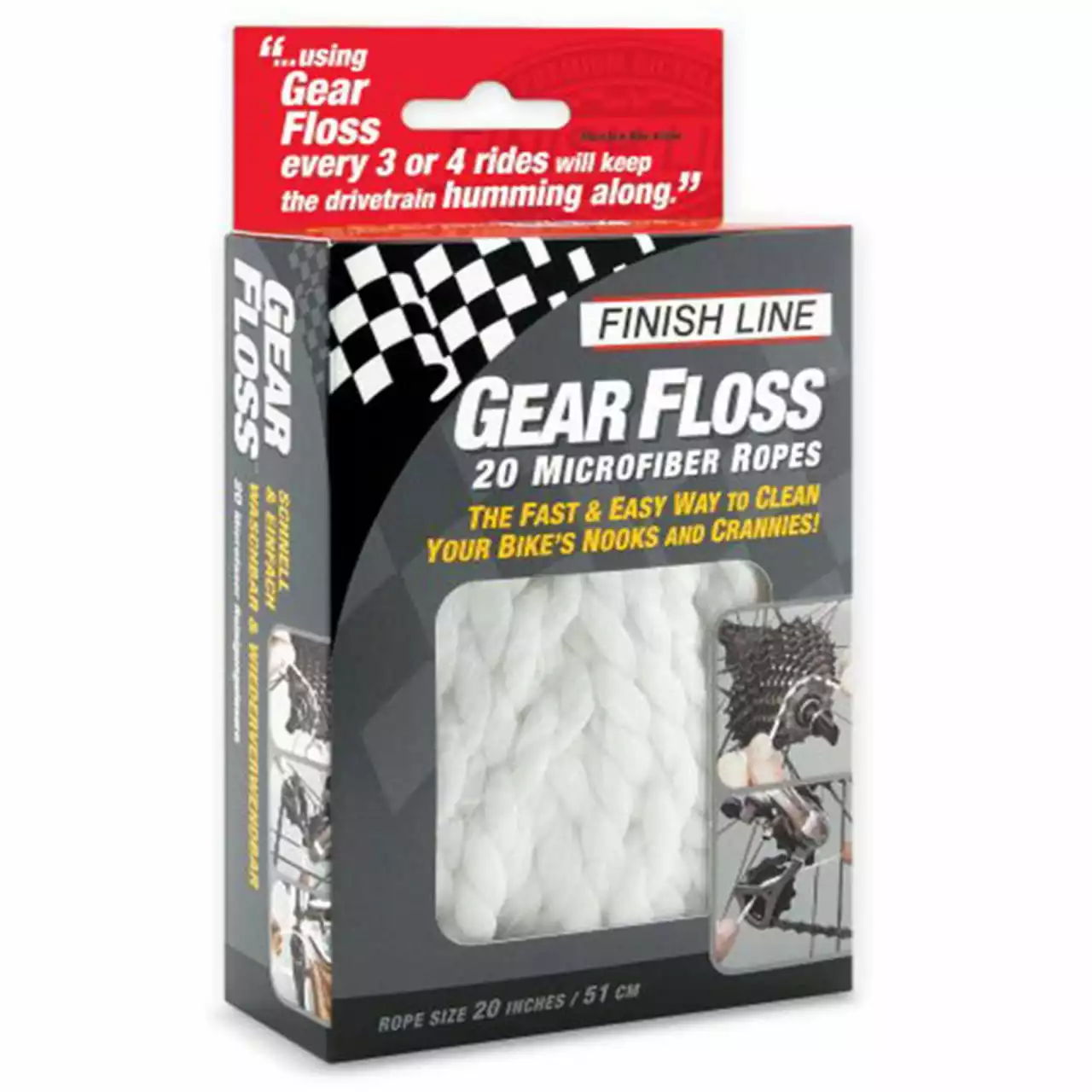 Finish Line Gear Floss 20x Reinigungsfäden Für Kassetten