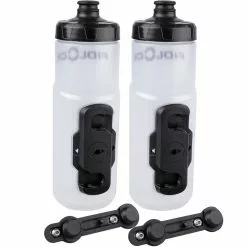 Fidlock TWIST Clear (transparent) Trinkflasche + Flaschenhalter 2er Set (Neue Version, Ohne Gravity