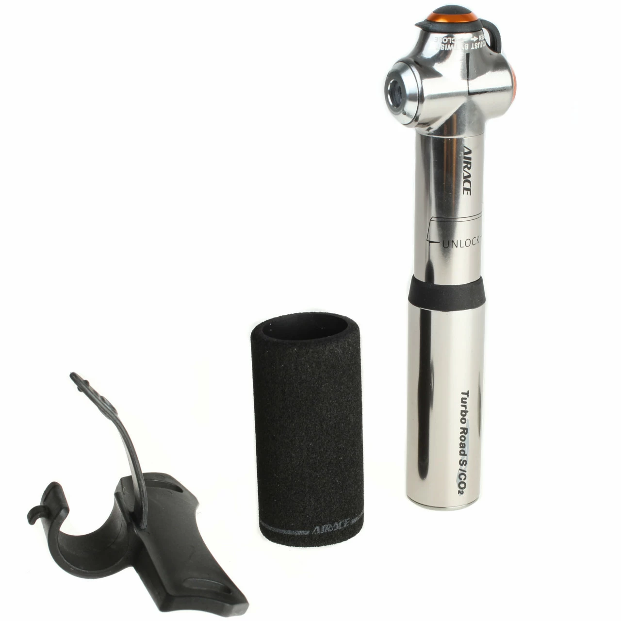 Airace Turbo Road 2in1 Minipumpe Mit Integrierter CO2-Pumpe Für Rennräder Bis 8 Bar (120 PSI) – Bild 2