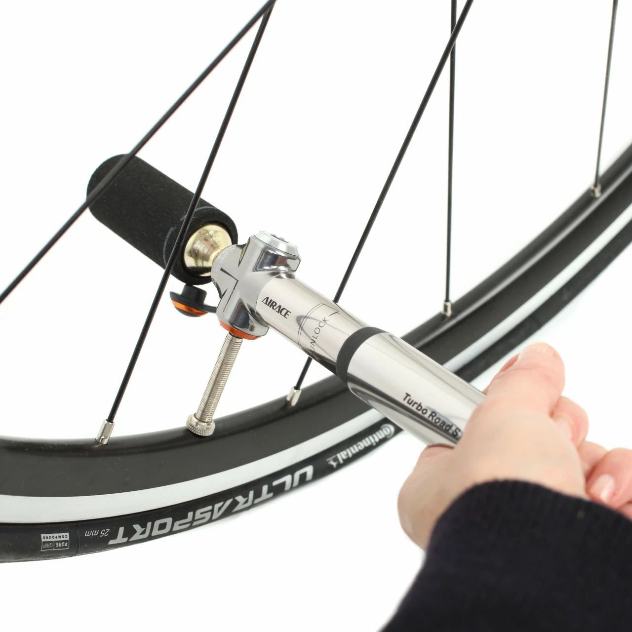 Airace Turbo Road 2in1 Minipumpe Mit Integrierter CO2-Pumpe Für Rennräder Bis 8 Bar (120 PSI) – Bild 6