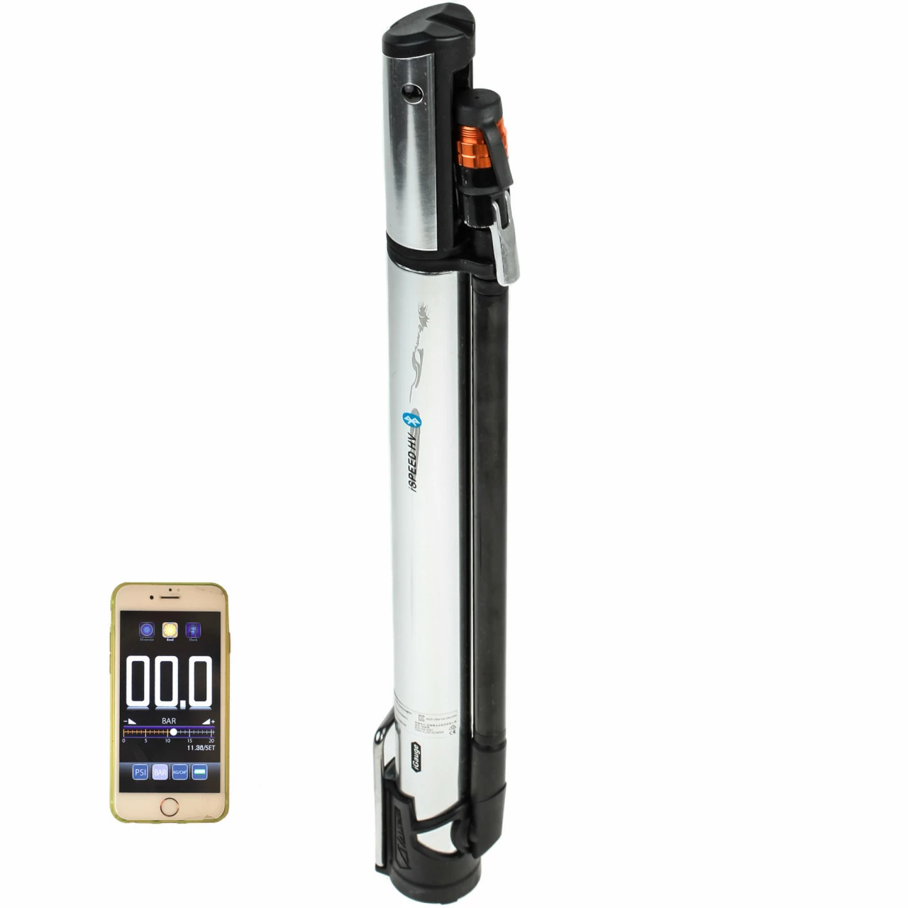 Airace ISpeed H2 G Bluetooth Mini-Standpumpe (238 G) Mit Digitaler App-Anzeige Bis 9,5 Bar (140 PSI)