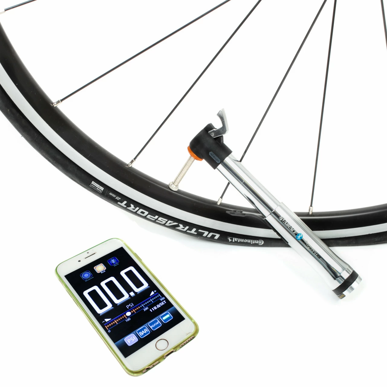 Airace IWindpro V1 ROAD Bluetooth-Minimpumpe Mit Digitaler App-Anzeige Bis 8 Bar (120 PSI) – Bild 2
