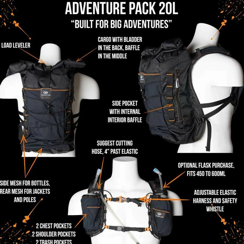 Orange Mud Adventure Pack 20 Liter Trailrunning- Und Bike-Rucksack Inkl. Trinksystem / Trinkblase – Bild 3