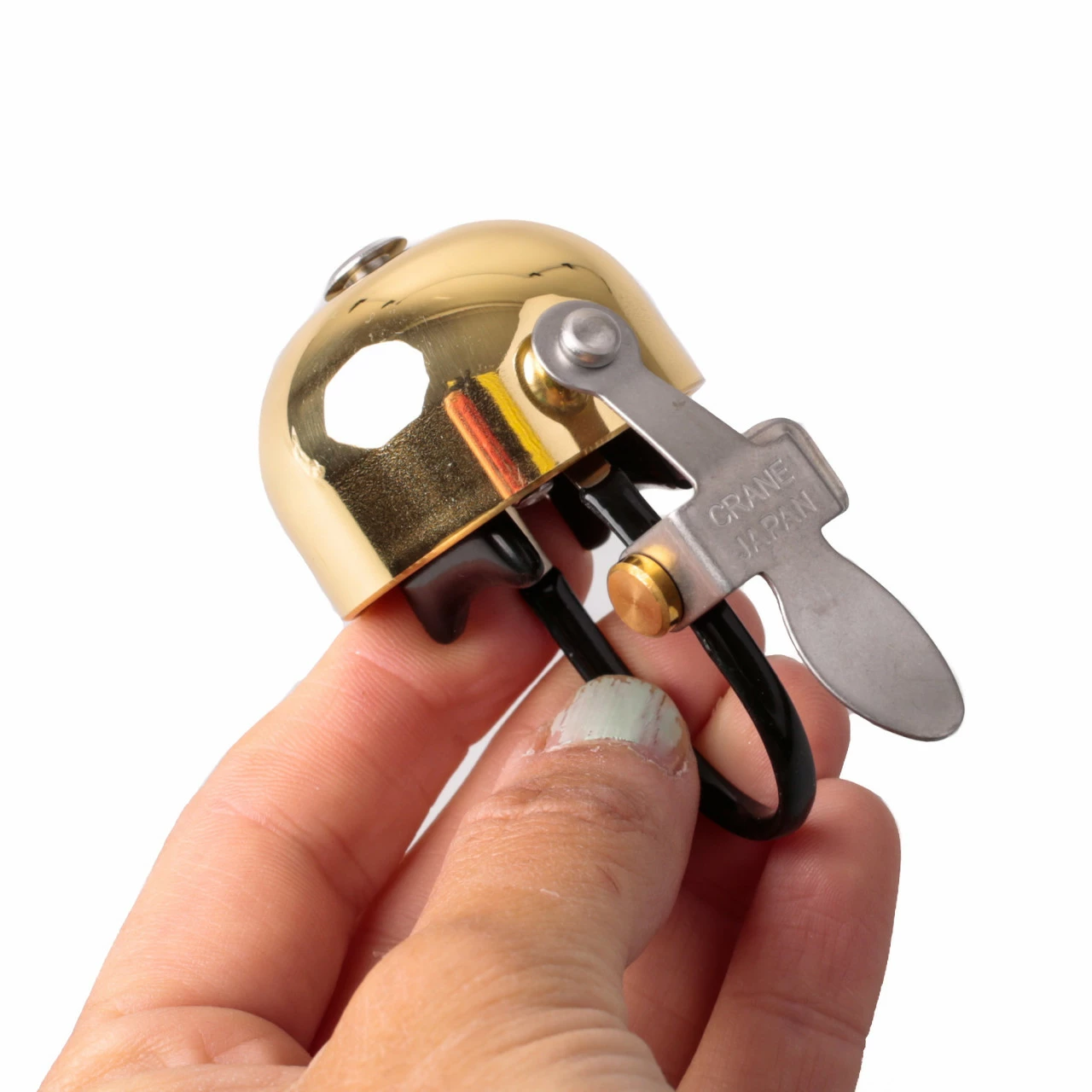 Crane Bells Crane E-Ne Bell Polished Gold Messing Fahrradklingel Auch Für Rennrad-Lenker Geeignet – Bild 2