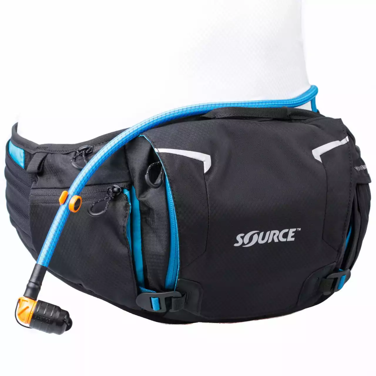 SOURCE Hipster Ultra 5 L Trinkgürtel - 1,5 L Trinksystem + 3,5 L Stauraum, Schwarz