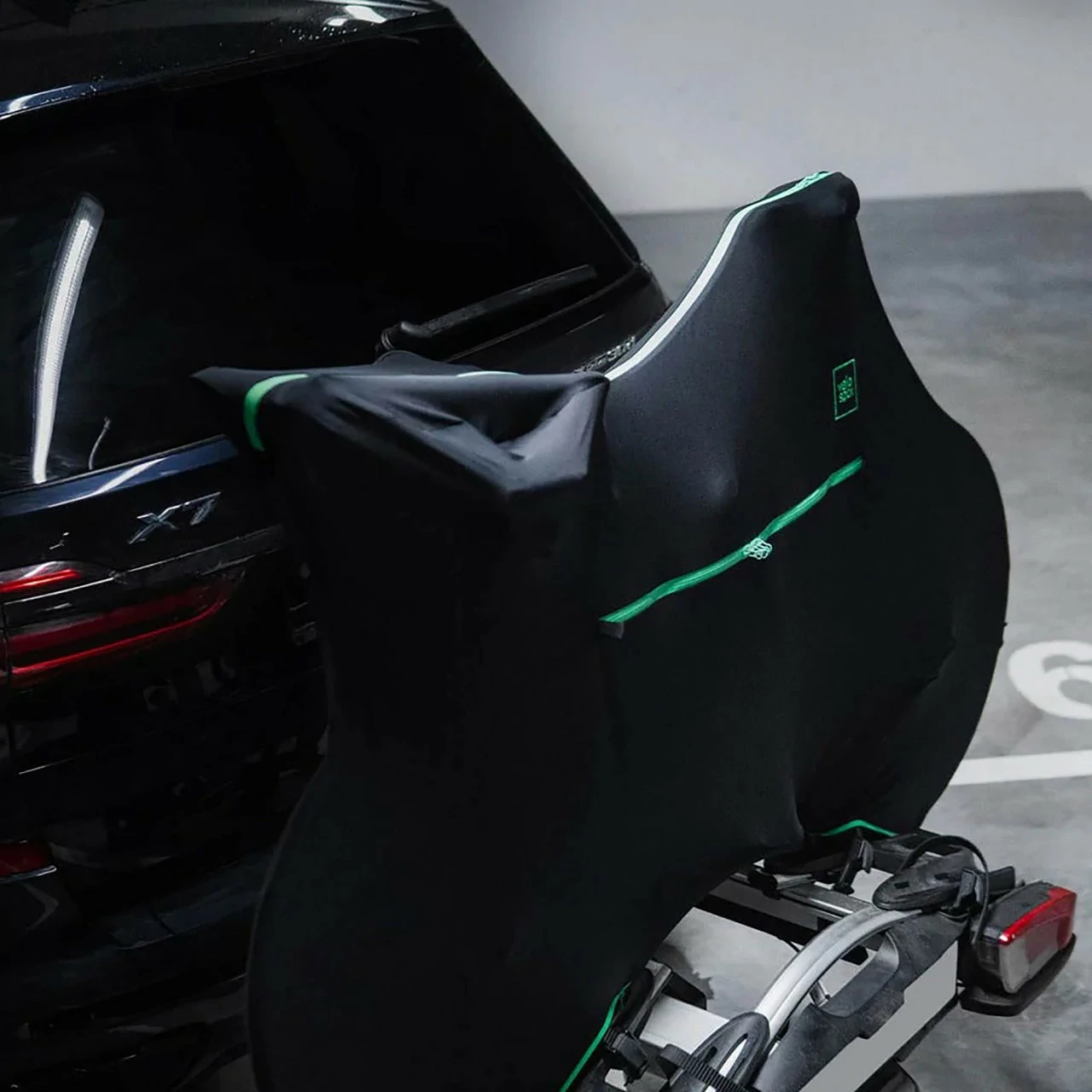 VELOSOCK Transport-Fahrradüberzug Black E Green Für Triathlon-Bikes (Durable + Water Repellent) – Bild 3