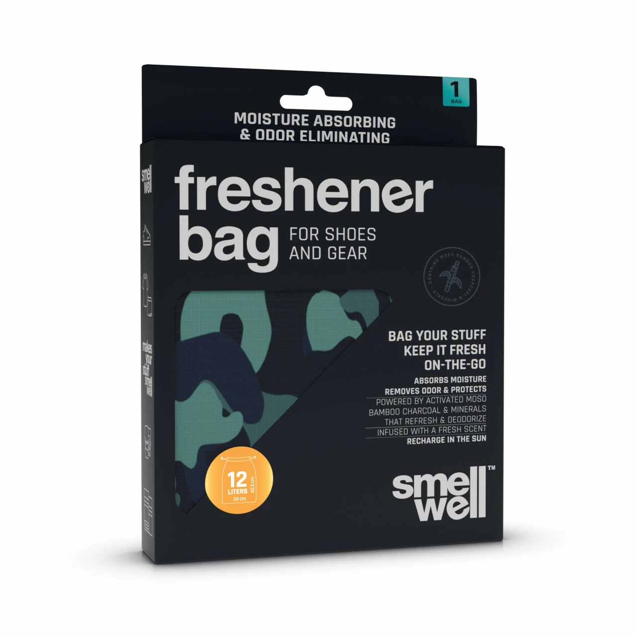 SmellWell Freshener Bag Anti-Geruch- Und Anti-Feuchtigkeits-Turnbeutel - 12 Liter, Camo – Bild 2